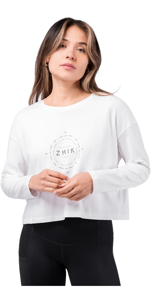 Zhik Mujer Camiseta De Algodón Con Logotipo TEE-0741-W-WHT - White